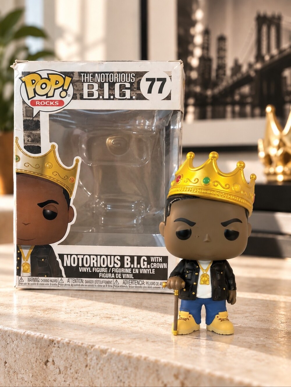 Funko Pop Rocks Notorious B.I.G. Biggie Smalls With Crown #77 Vinyl Figure